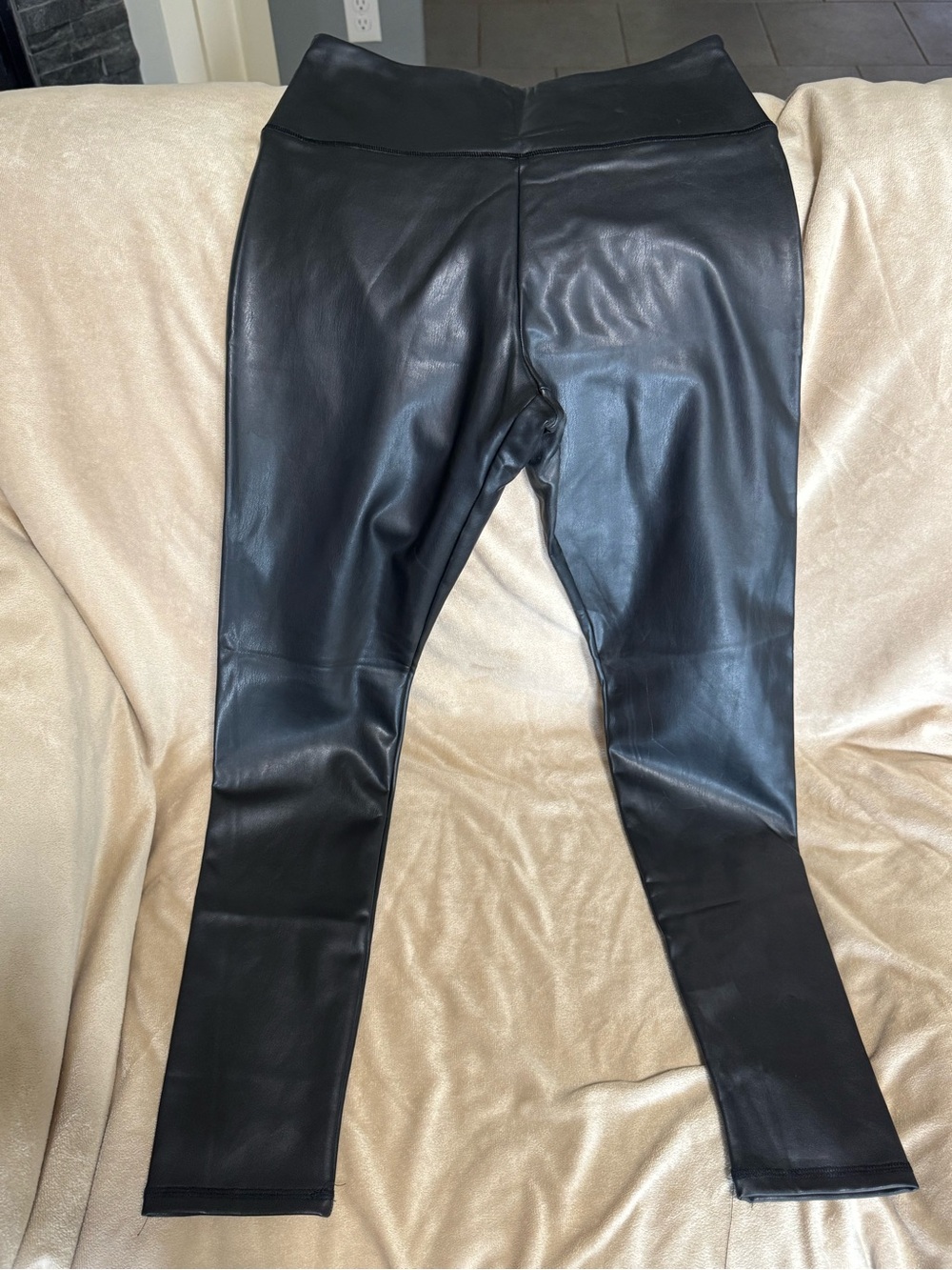 Hollister Black Faux Leather Leggings - High Rise